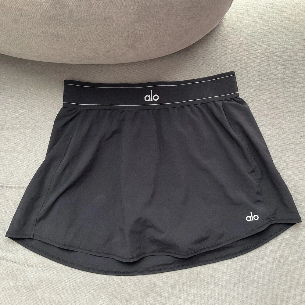 Alo Yoga Match Point Tennis Skirt Black S